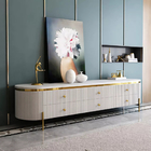 Simple Marble Top TV Cabinet 1200*700*400mm Solid Wood TV Stand