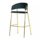 American Modern Bar Stool Chairs  Leather Velvet With Wooden Counter